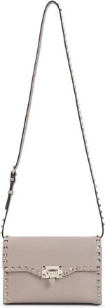 Valentino Garavani Kleine Rockstud Crossbody Tas van Gekorreld Kalfsleer - Dames - Schoudertassen - Roze - ONE Size - Leer - Tassen