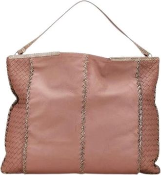 Bottega Veneta Pre-owned Shoulder Bags, female, Pink, Size: ONE SIZE Pre-owned Leather Shoulder Bag
