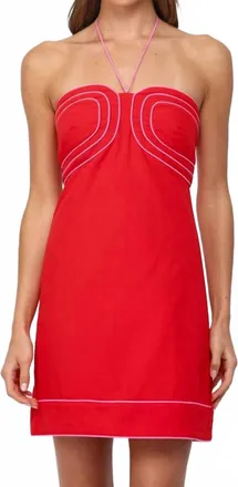 Fate Halter Neck Mini Dress In Red