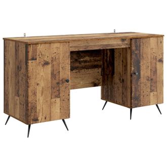 vidaXL Escritorio Con Estante Madera Envejecida 142,5 X 50 X 75 Cm Vidaxl