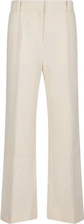 Victoria Beckham Broeken, Dames, Beige, L, Cropped Kick Broek