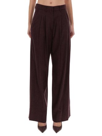 Pantaloni Torino Wide-Leg Frankie Virgin Wool-Blend Formal Pants
