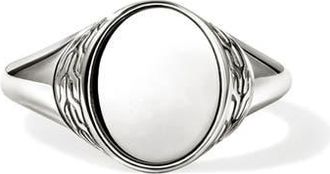 John Hardy Icon 50 Signet Ring in Silver at Nordstrom, Size 7