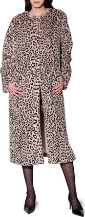 Walter Baker Pierre Faux Fur Long Coat in Leopard at Nordstrom Rack, Size X-Large