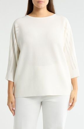 Kasper Stripe Dolman Sleeve Sweater in Vanilla Ice at Nordstrom, Size 3 X