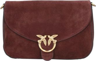Pinko Bordeaux Mini Love Bag Satchel Suede Shoulder Bag