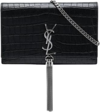Saint Laurent Pre-owned Kate Wallet on Chain - Dames - Vintage Schoudertas - Zwart - ONE Size - Leer - Vintage