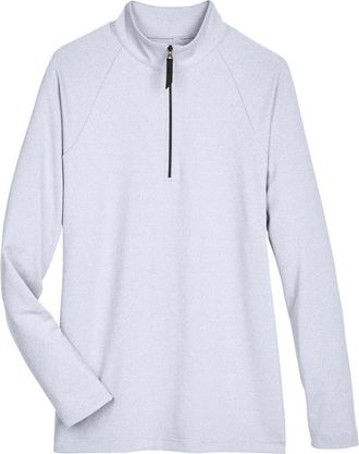 Devon & Jones Womens CrownLux PerformanceClubhouse Micro-Stripe Quarter-Zip Pullover