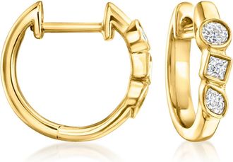 RS Pure by Ross-Simons Multi-Shaped Lab-Grown Diamond Hoop Earrings in 18kt Gold Over Sterling