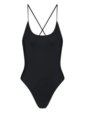 Daily Paper Clothing logo-print swimsuit - women - Elastane/Polyester - L - Black