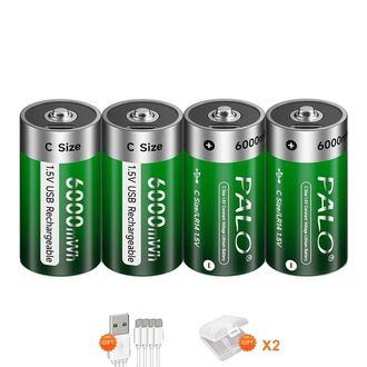 OEM Batteria Ricaricabile, Capacit&agrave; 6000 Mwh, Tempo Di Ricarica Rapido, 4 Pezzi, Misura C