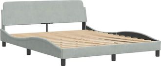 vidaXL Estructura De Cama Dover Terciopelo Gris Claro 152x203cm Vidaxl