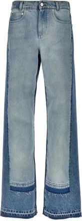 Stella McCartney Contrast Panel Straight-Leg Jeans - Dames - Loose Fit Jeans - Blauw - W24 - Katoen - Jeans