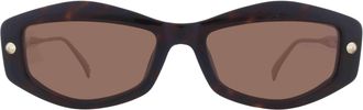 Alexander McQueen Brown Geometric Ladies Sunglasses AM0482S 002 55