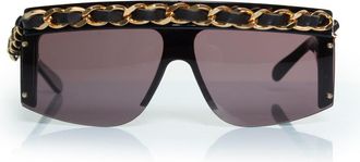 Chanel Chanel, vintage zonnebril met zwarte ketting