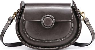 OLD TREND Begonia Genuine Leather Vintage Compact Crossbody in Grey at Nordstrom