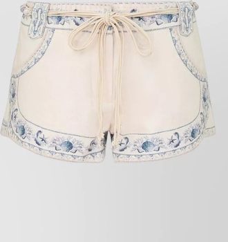 Zimmermann cotton printed short shorts