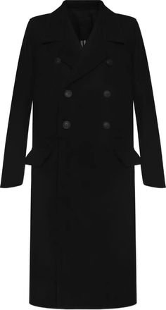 Rick Owens Cappotto doppiopetto in lana - Nero