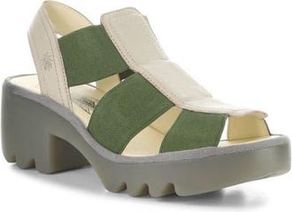 FLY London Teev Platform Sandal in Taupe/Khaki at Nordstrom, Size 10-10.5Us