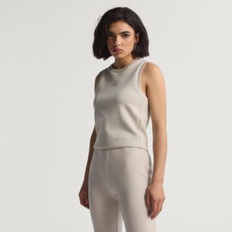 adidas Tanktop ADIDAS SPORTSWEAR SOFT LUX, Damen, Gr. XS, grau (wonder aluminium), Obermaterial: 51% Polyester, 25% Modal, 15% Baumwolle, 9% Elasthan, Rundha