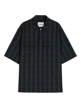 Jil Sander Camicia tecnica a quadri - Nero