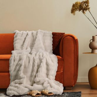 Paco Home Manta Decorativa De Salón Colcha De Sofá Manta Lavable Dormitorio Crema, 200x240cm - Paco Home