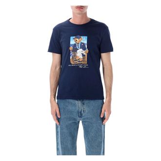 Polo Ralph Lauren T-Shirts, male, Blue, Size: S Bear Tee
