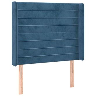 vidaXL Cabecero Con Led De Terciopelo Azul Oscuro 83x16x118/128 Cm Vidaxl
