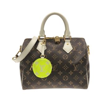 Louis Vuitton Brown Marron White Coated Canvas Boston Bag (Pre-Owned)