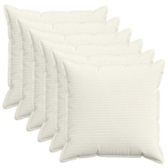 vidaXL Funda De Almohada 6 Uds. Houten Crema 60 X 60 Cm Pana Vidaxl