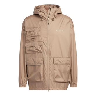 adidas Mens adidas originals Solid Color Zipper Multiple Pockets Long Sleeves Jacket Autumn Brown HS2026