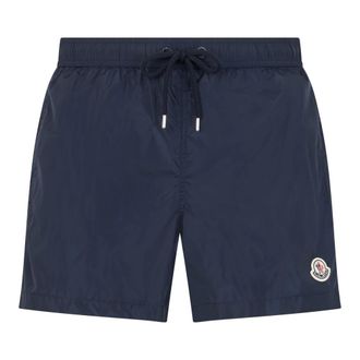 Moncler Beachwear, male, Blue, Size: XL Swim Shorts with Logo