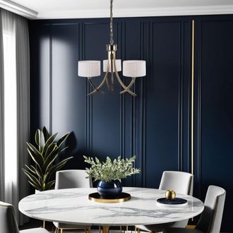 Pagazzi Justina Antique Brass 3 Light Pendant Chandelier in Gold