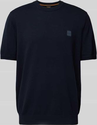 Boss Orange by Hugo Boss BOSS Orange T-Shirt aus Baumwoll-Kaschmir-Mix Modell Kanache in Dunkelblau, Größe XL