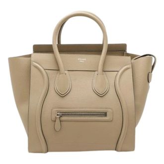 Celine Pre-owned Handbags, female, Beige, Size: ONE SIZE Pre-owned Luggage Leather Tote Bag