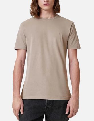 AllSaints Allsaints Mens All Saints Mens T Shirts Crew Neck Slim Short Sleeve Casual Summer Cotton Tee - Tan - Size: 40