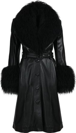 Wanan Luxury Sac Coat in Leather Black