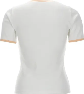 Courr&egrave;ges Logo-Embroidered Cotton T-Shirt - White