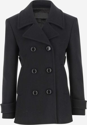 Valentino Black Double Breasted Wool Coats