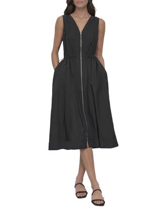 DKNY V-Neck Zip Front Dress