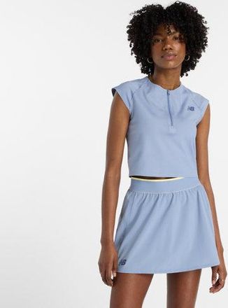 New Balance Mujer Tournament Cap Top en Azul, Poly Knit, Talla XL