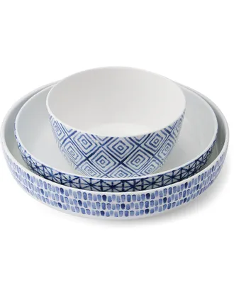 Mikasa Dillon 9Pc Bone China Dinnerware Bowl Set, Service For 3