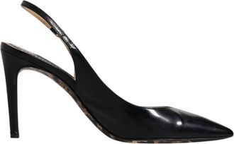 Dolce & Gabbana Black Leather High Heels Slingbacks Womens Shoes (Pre-Owned)
