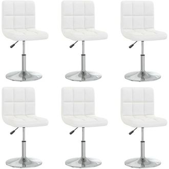 vidaXL Sillas De Comedor 6 Unidades Cuero Sint&eacute;tico Blanco Vidaxl