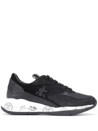 Premiata Scarlett logo low-top sneakers - women - Leather/Leather/Suede/Rubber/Fabric - 41 - Black