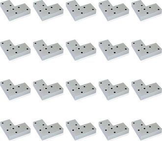 Emuca Lote De 20 Pies Para Mueble Alumix 8, Altura 12mm, Pl&aacute;stico, Pintado Aluminio - Emuca