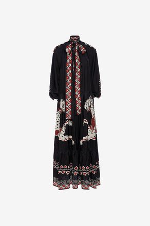 La DoubleJ Seidenmaxikleid Athena Gattoparado Plac&eacute;e