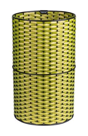 Happimess Cecil Modern Faux Wicker Cylinder Waste Basket in Pear Green/black at Nordstrom