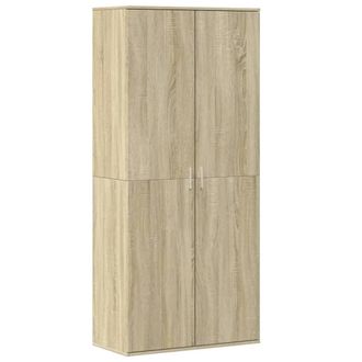 Berkfield Home Shoe Cabinet Sonoma Oak 80x39x178 cm Engineered Wood in Light Tan | Size: 80 x 39 x 178 cm