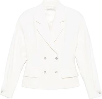 Alessandra Rich Giacca doppiopetto con decorazione - Bianco
